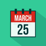 Calendar Icon Of 25 March Vector Stock Vector Illustration Of Month