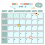 Cute March Calendar Colorful Cute March 2018 Calendar With Lion bear