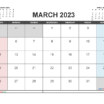 Editable March 2023 Calendar Printable 3 Month Template