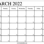 Free Printable March 2022 Calendar
