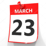Le 23 Mars Calendrier Sur Fond Blanc Image Libre De Droit Par