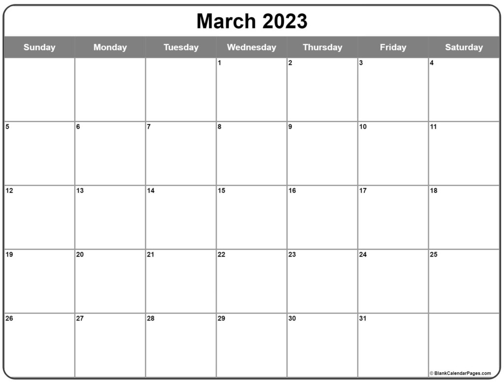March 2023 Calendar Free Printable Calendar