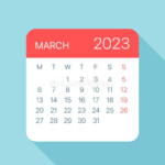 March 2023 Calendar Leaf Vector Illustration Stock Illustration