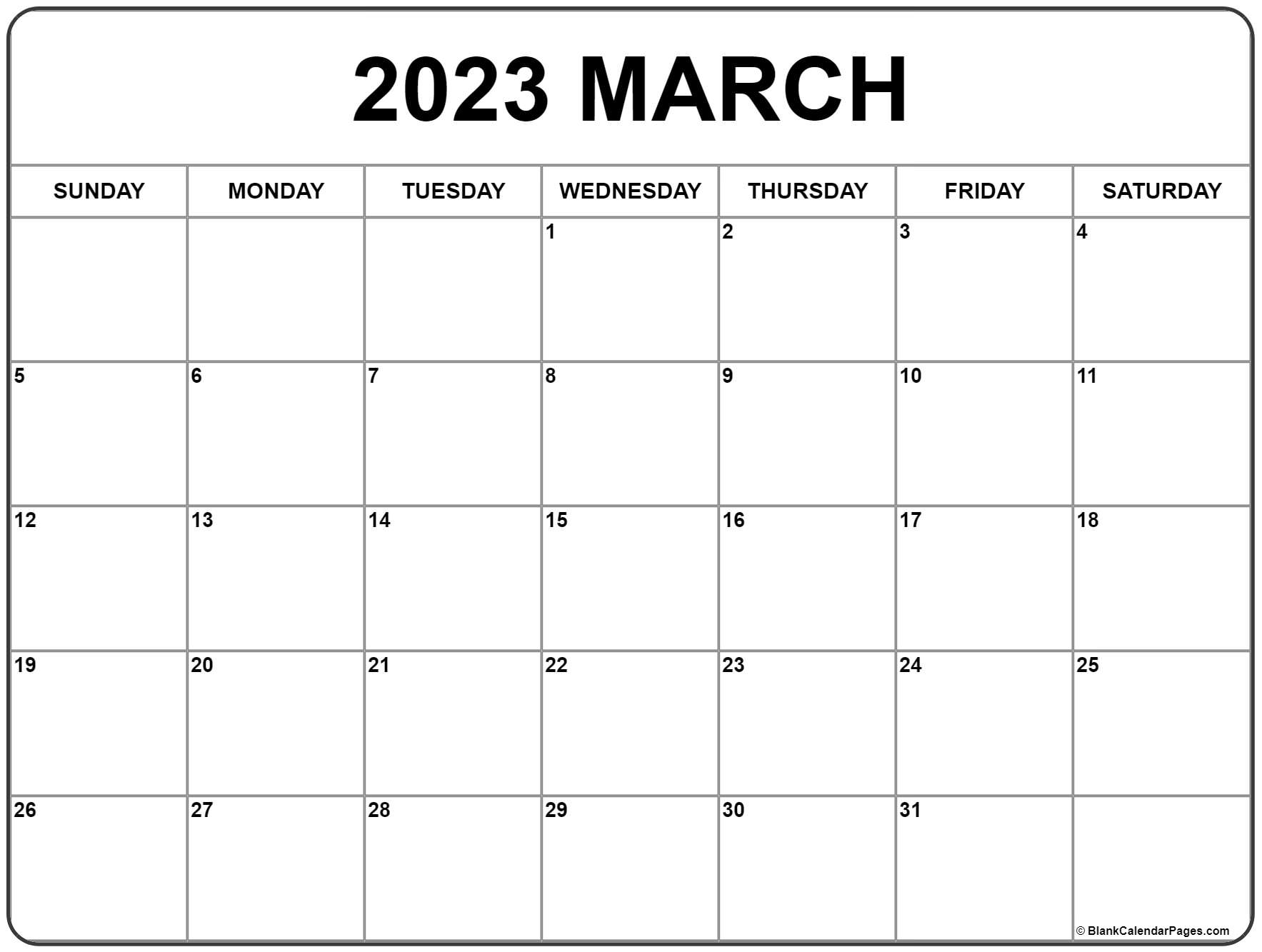 March 2023 Calendar Printable Printable Word Searches