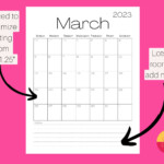 March 2023 Printable Calendar Lined Unlined Monthly Etsy