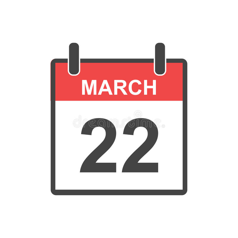 March 22 Calendar Icon Stock Vector Illustration Of Calendar 83531763