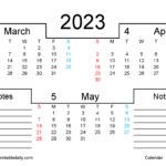 March April May Calendar Printable 2023 And The Years To Come