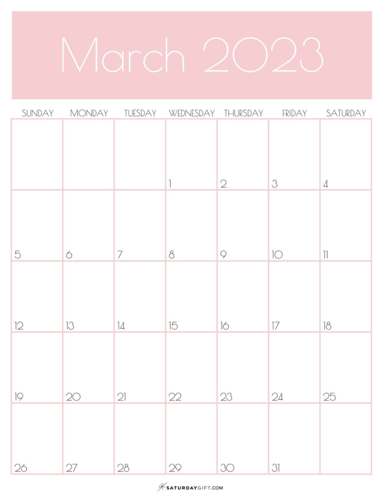 March Calendar Cute Free Printable March 2023 Calendar Designs
