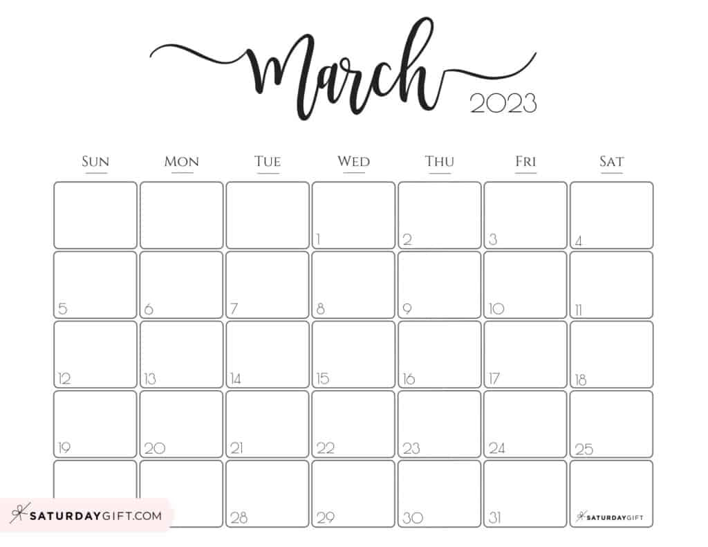 March Calendar Cute Free Printable March 2023 Calendar Designs