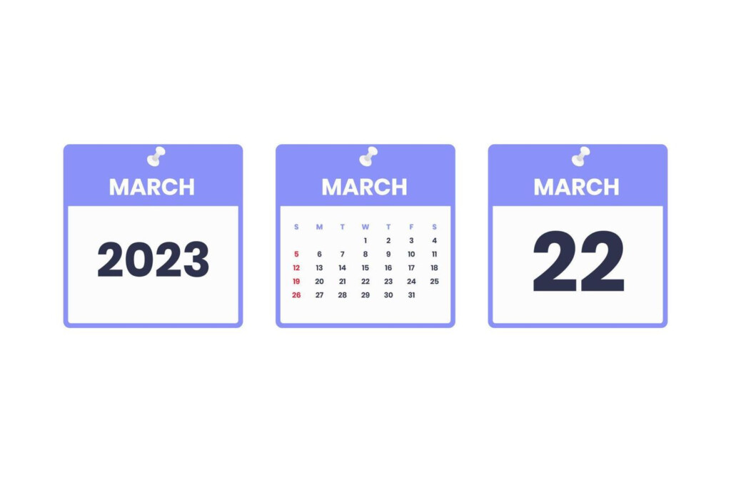 March Calendar Design March 22 2023 Calendar Icon For Schedule 
