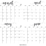 March To June 2022 Calendar Four Months DigitallyCredible