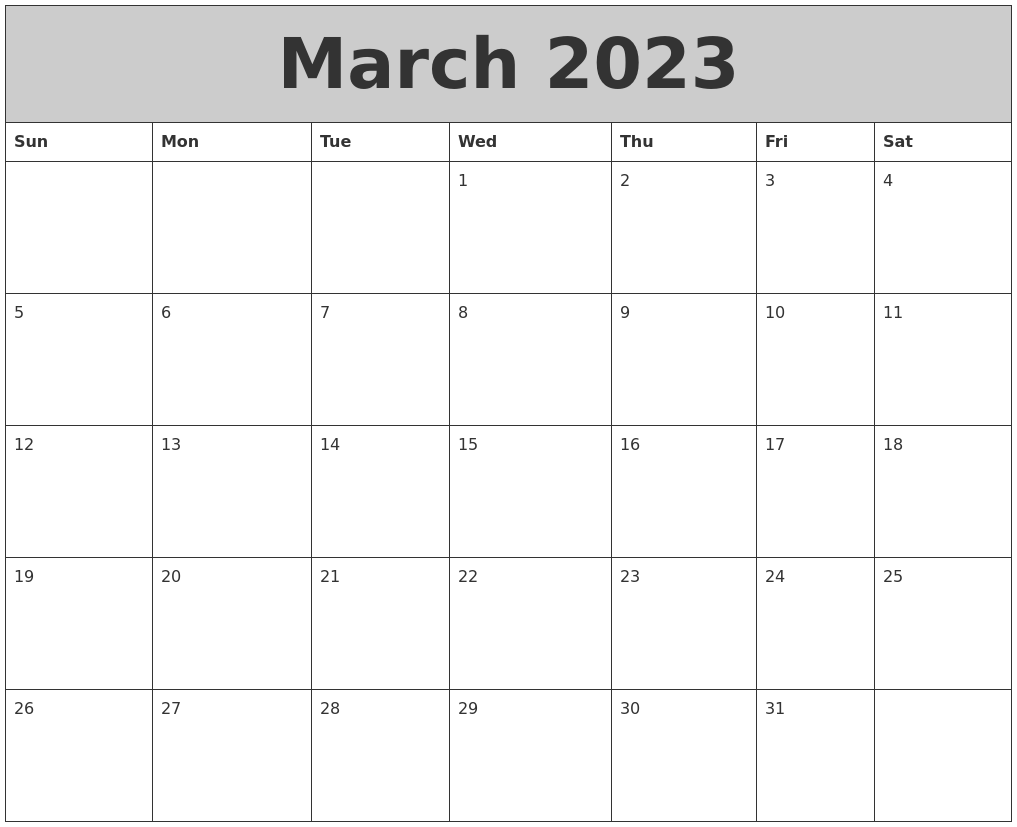 May 2023 Calendar Printable