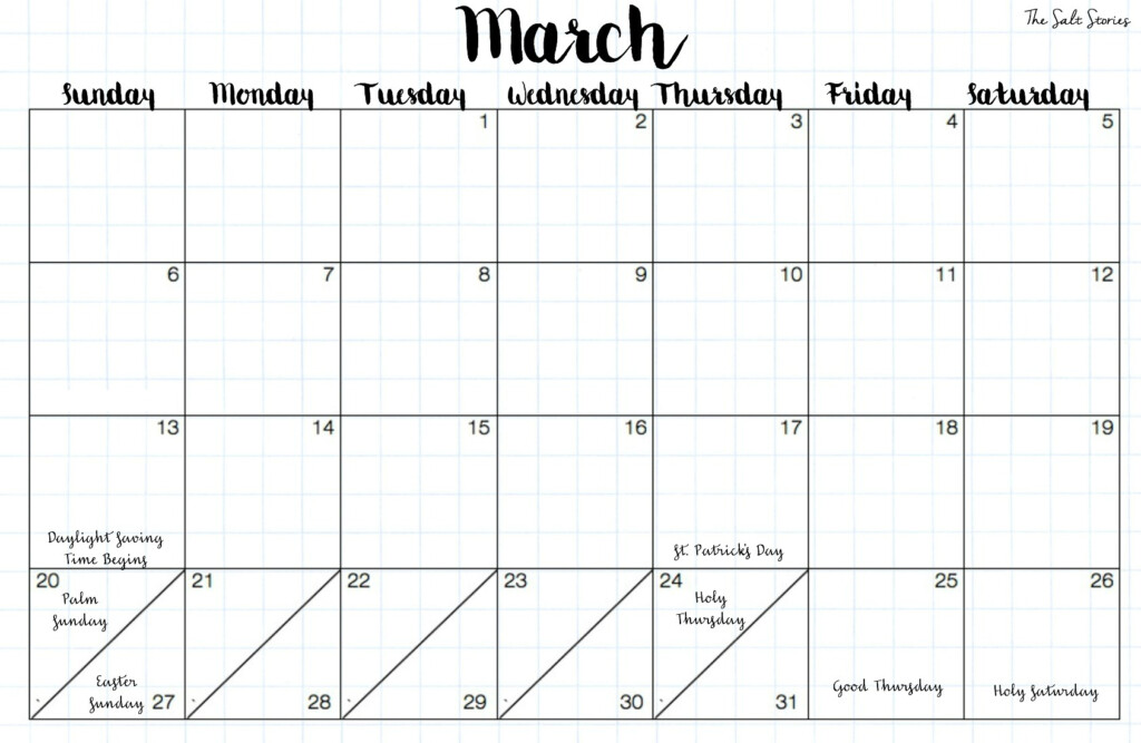 THE SALT STORIES Command Center Round Up Free Calendar Printable 