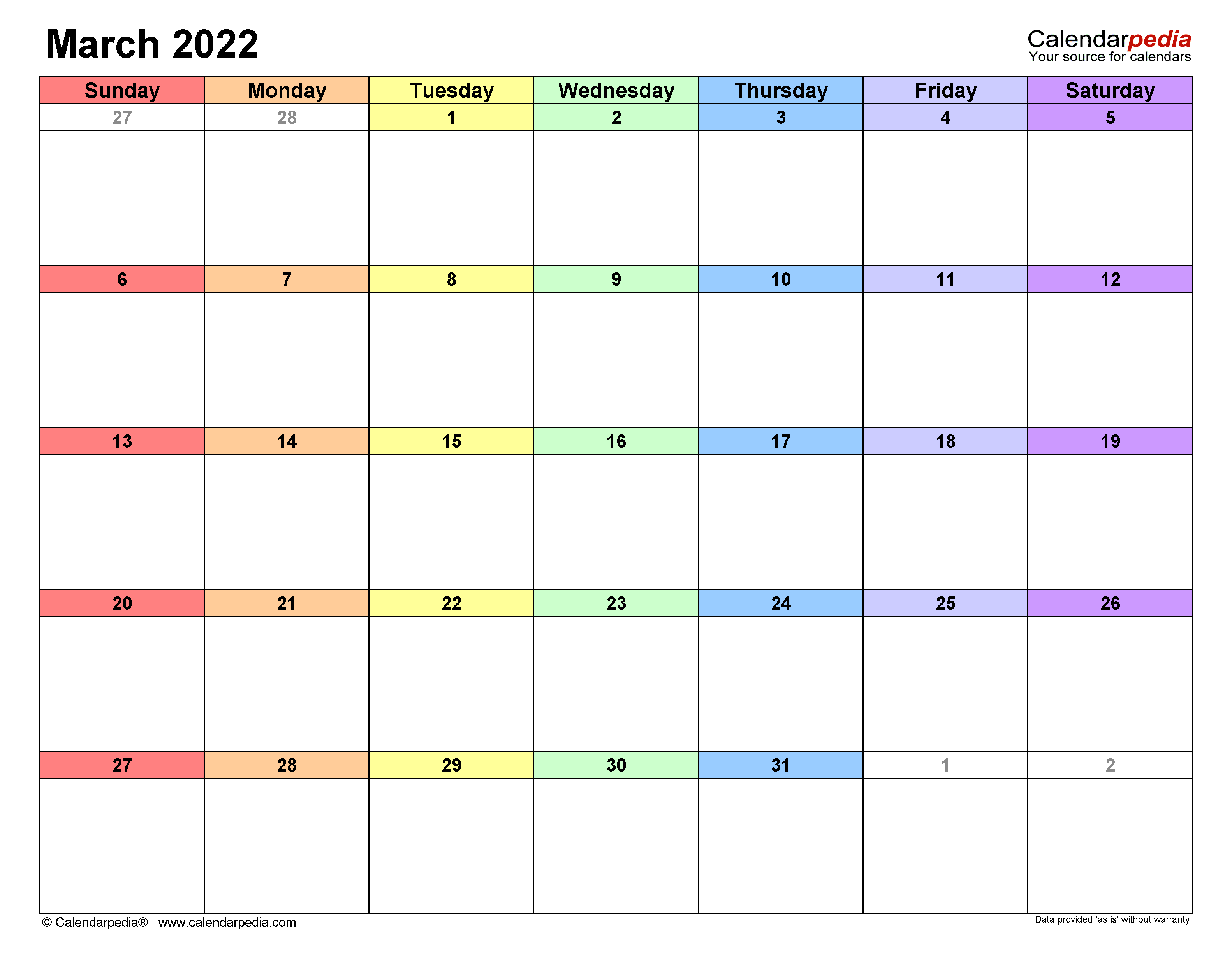 Waterproof Calendar March 2022 December Calendar 2022
