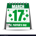 17 March St Patricks Day Calendar Royalty Free Vector Image