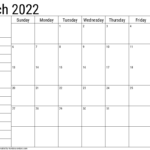 2022 March Calendars Handy Calendars