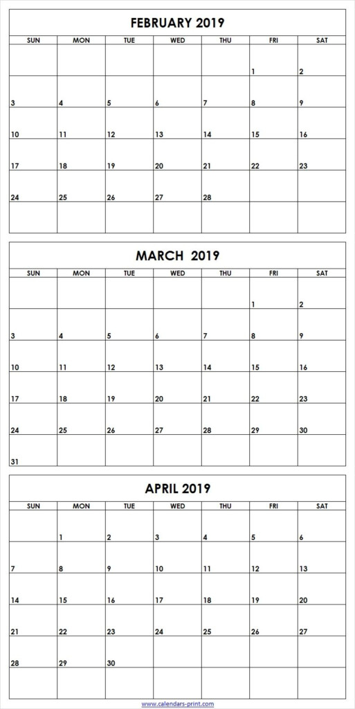 3 Month Calendar Printable Printable Calendar Templates