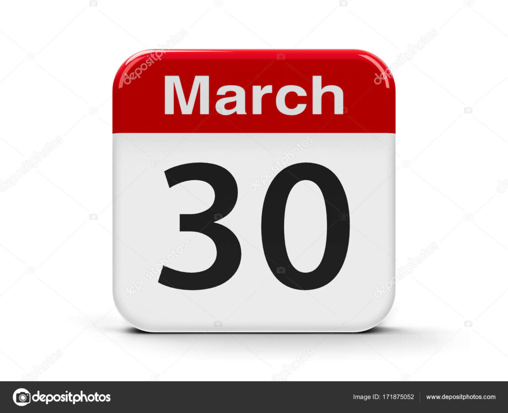 30th March Calendar Stock Photo Oakozhan 171875052