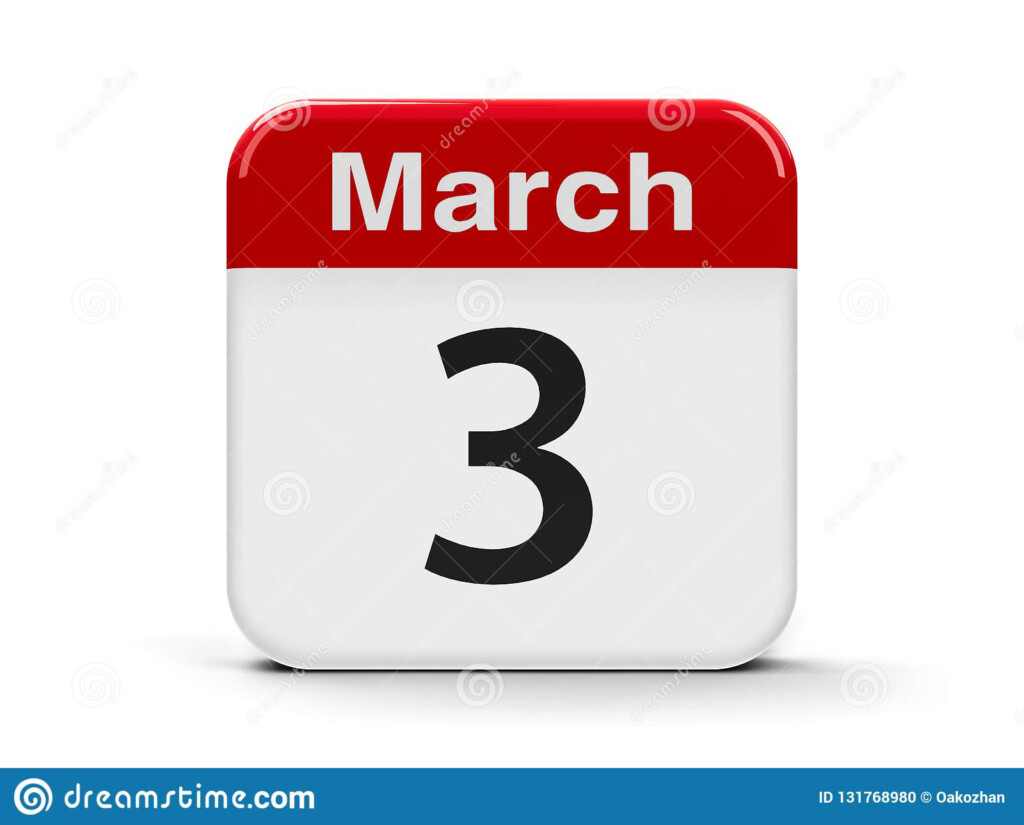 3rd March Calendar Stock Illustration Illustration Of Time 131768980