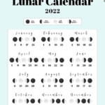 Cute Free Printable 2022 Lunar Calendar Moon Phases On One Page