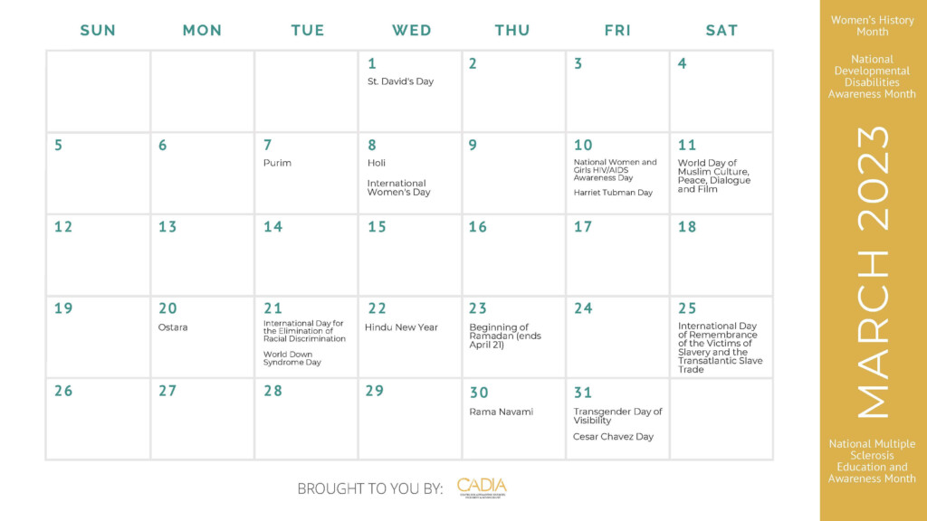 Diversity Calendar Center For Automotive Diversity Inclusion And 