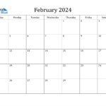 February 2024 Calendar PDF Word Excel