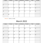 February And March 2022 Calendar WikiDates
