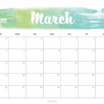Floral March 2023 Calendar Printable Cute Designs