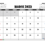 Free Printable March 2023 Calendars PDF And Image