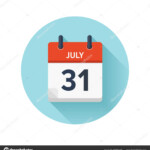 Im genes Del Mes De Julio 31 De Julio Vector Plano D a Icono De