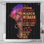 Inspired I Am A Strong Melanin March Woman 3D Printed Shower Curtain