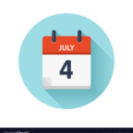 July 4 Flat Daily Calendar Icon Date Royalty Free Vector
