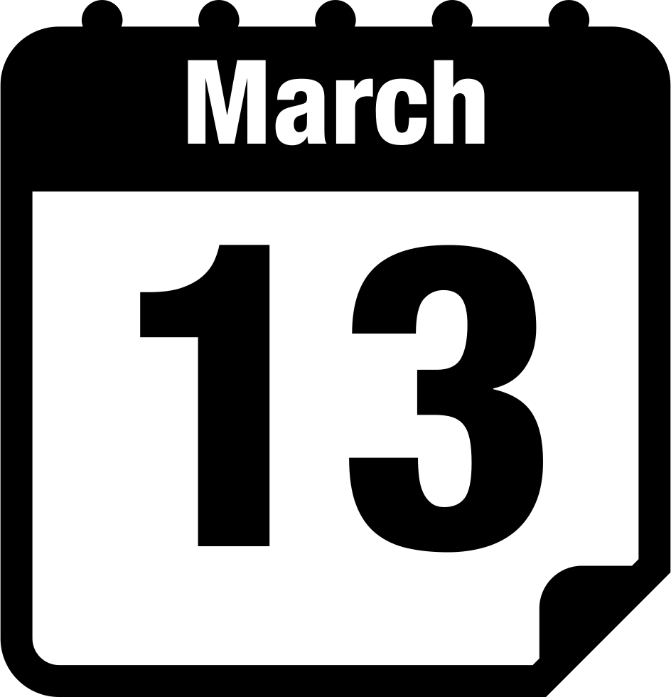 March 13 Calendar Page Svg Png Icon Free Download 5873