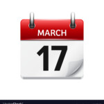 March 17 Flat Daily Calendar Icon Date Royalty Free Vector