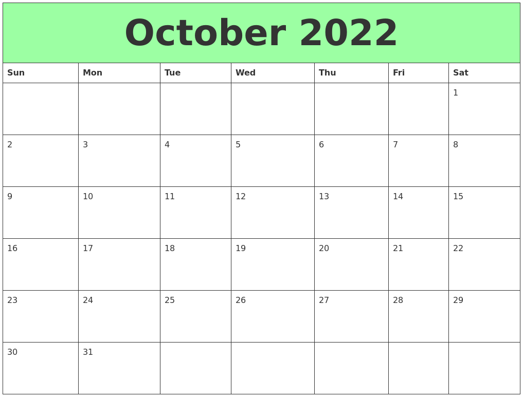 March 2022 Calendar Template