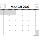 March 2023 Calendar Excel Free Printable Templates