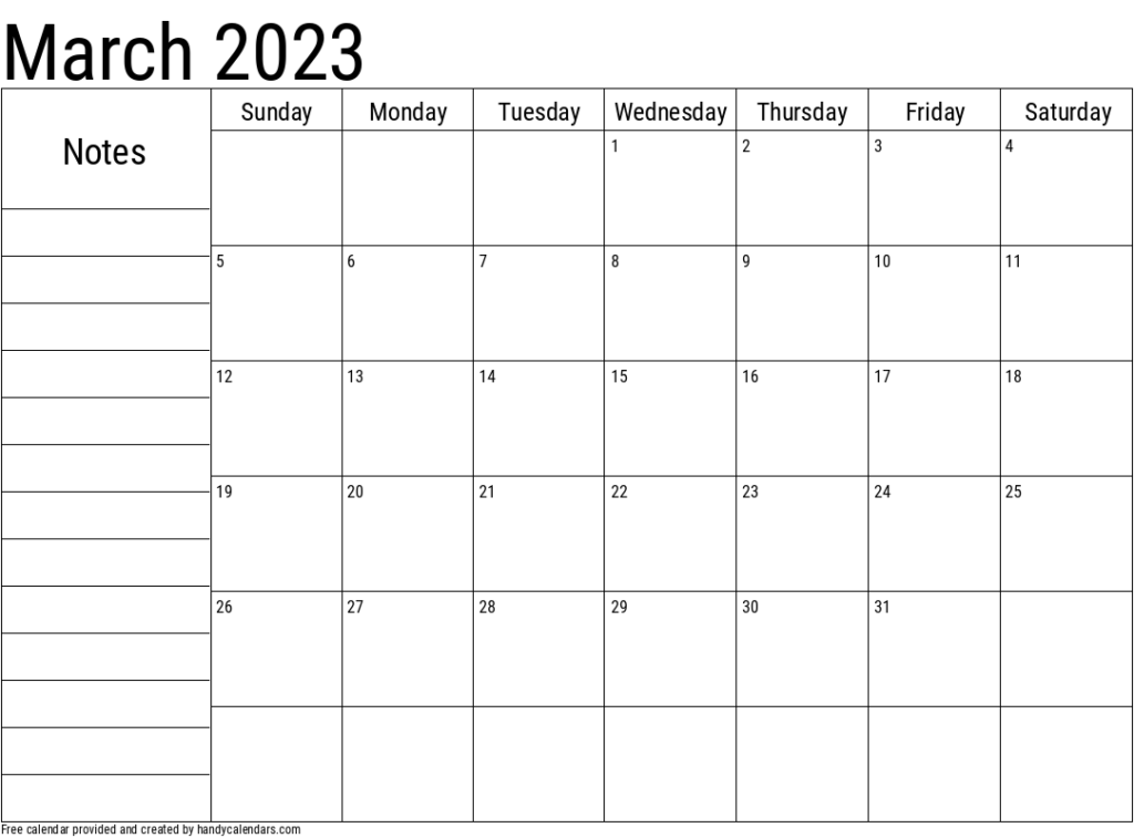 March 2023 Calendar Free Printable Calendar March 2023 Calendar Free 