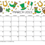 March 2023 Calendar Free Printable With Holidays