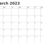 March 2023 Calendar Template