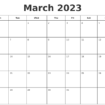 March 2023 Print A Calendar