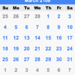 March 2108 Calendar