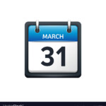 March 31 Calendar Icon Flat Royalty Free Vector Image