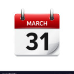 March 31 Flat Daily Calendar Icon Date Royalty Free Vector