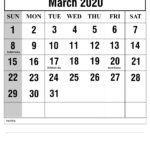 March 4 2020 Calendar Month Calendar Printable