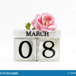 March 8th Calendar Copcept Photo International Women s Day Stock