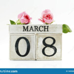 March 8th Calendar Copcept Photo International Women s Day Stock