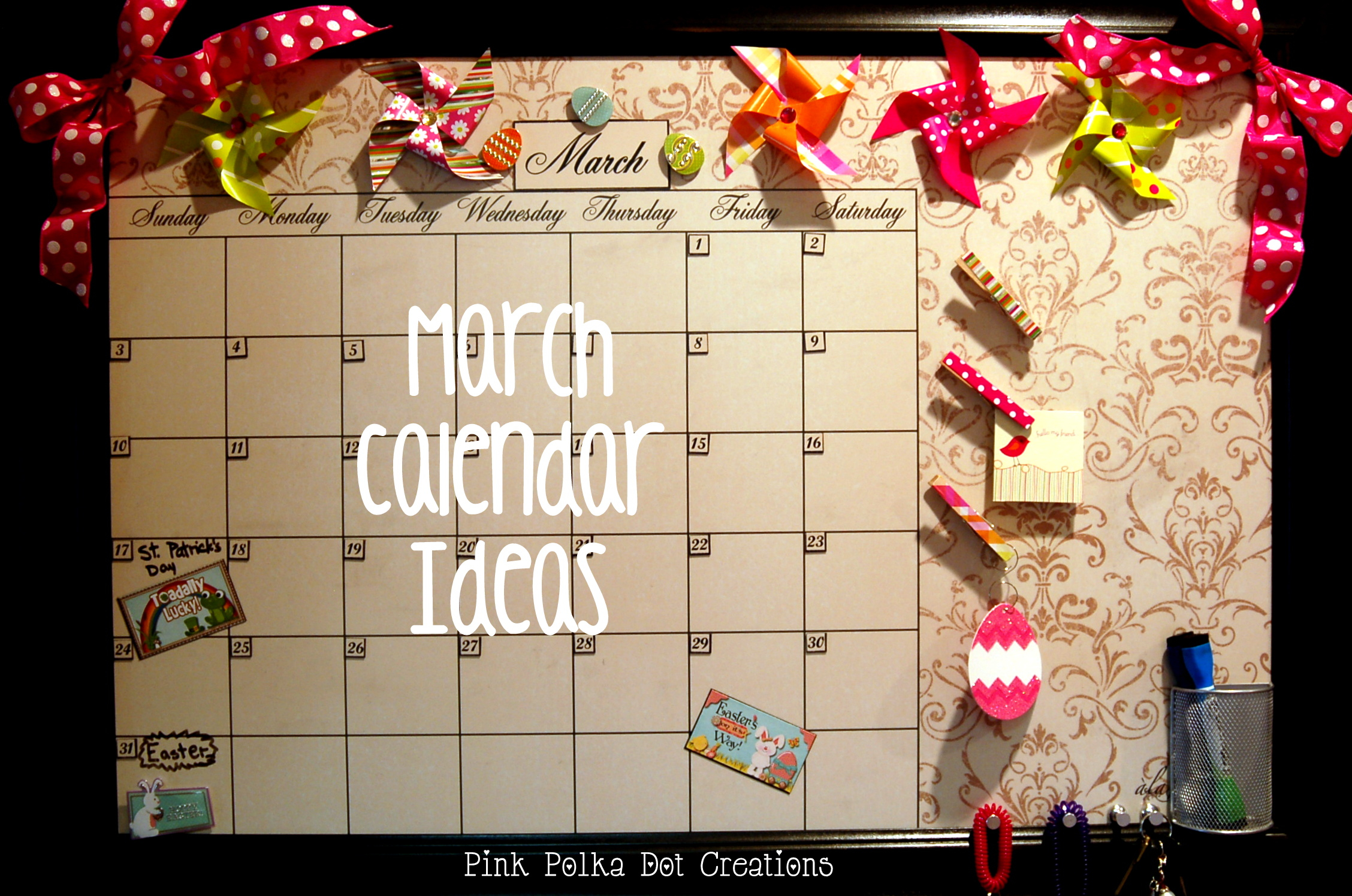 March Calendar Ideas Pink Polka Dot Creations