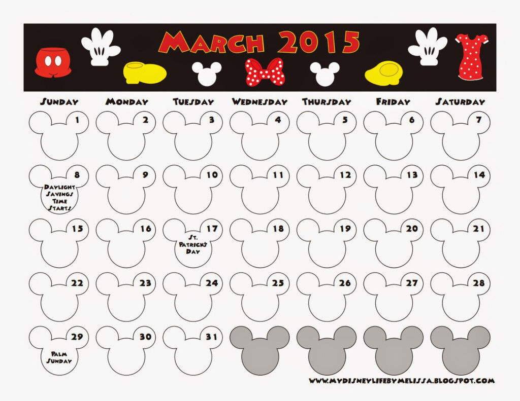 My Disney Life March 2015 Calendar