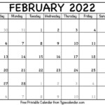 National Holiday Annual Calendar February 2022 Calendar Printable Free