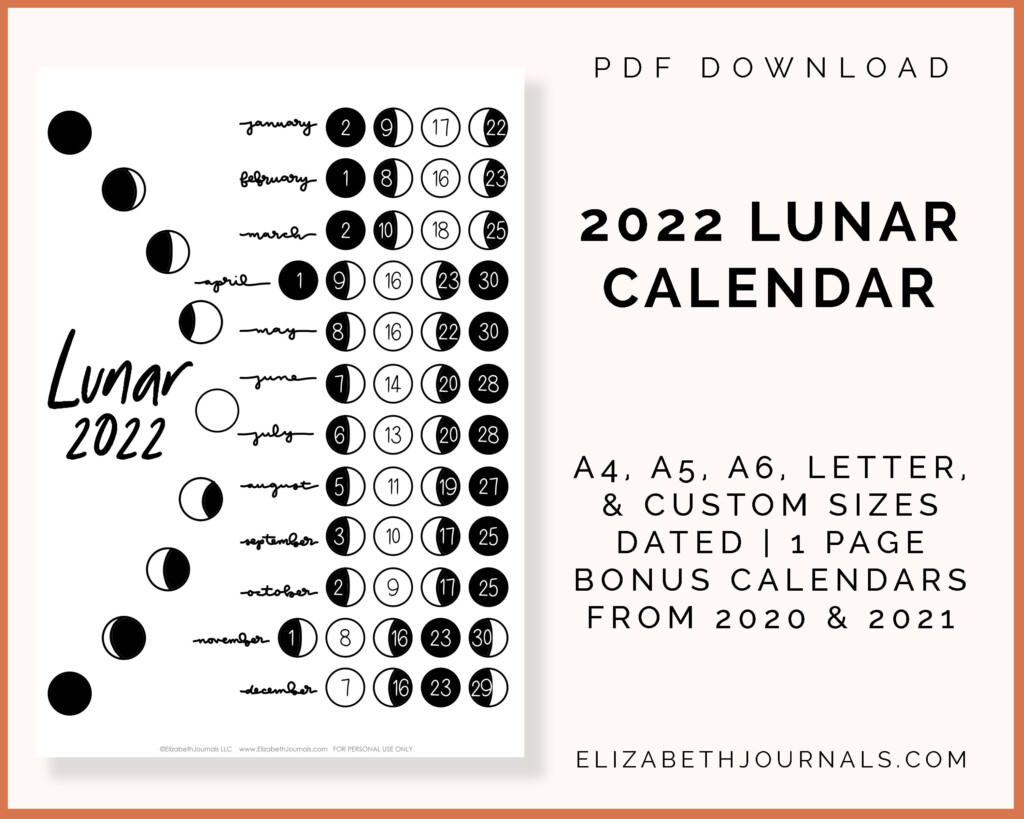 Paper Lunar Calendar 2021 Format A4 Calendrier Lunaire 2021 Calendars 